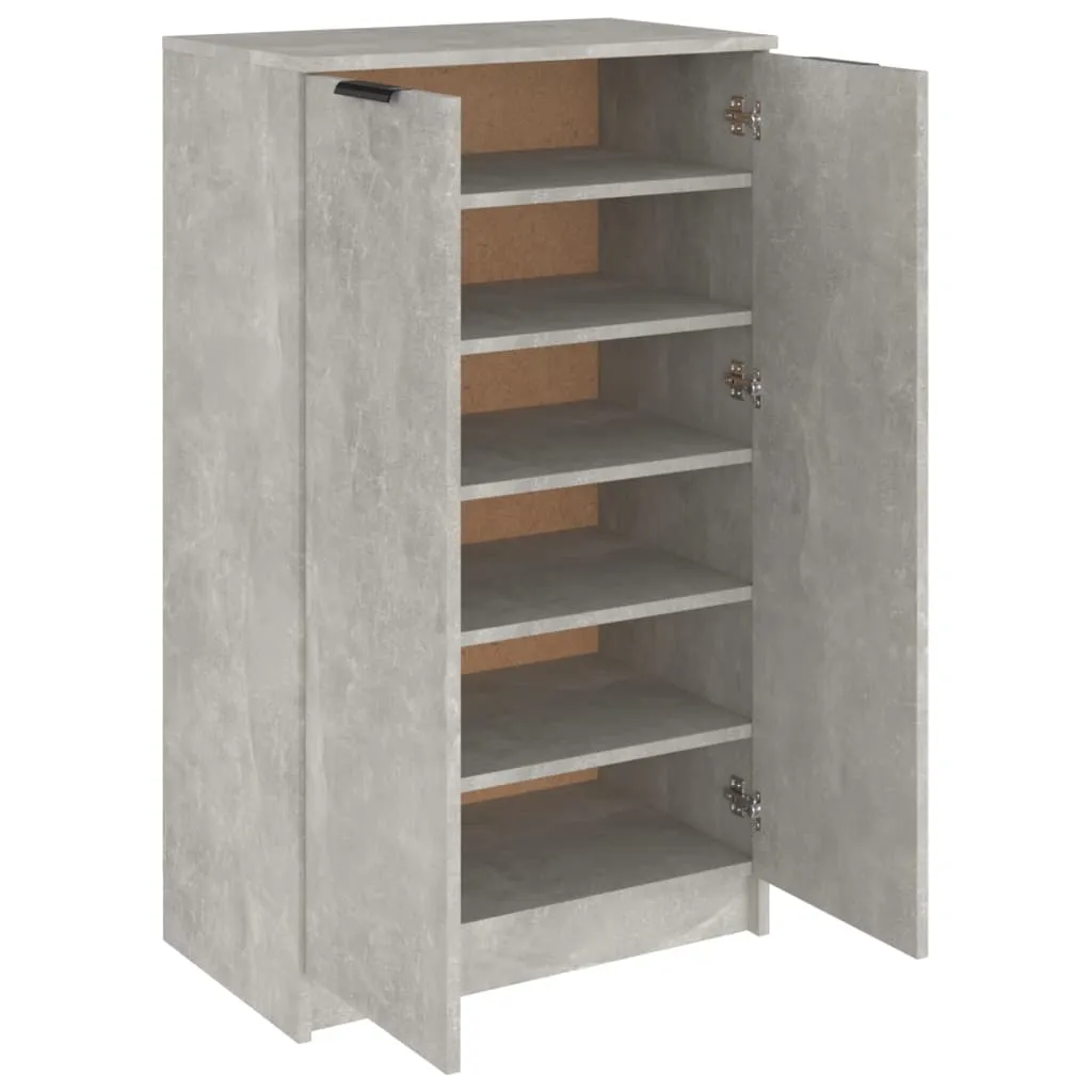Shoe Cabinet Concrete Grey 59x35x100 cm Engineered Wood