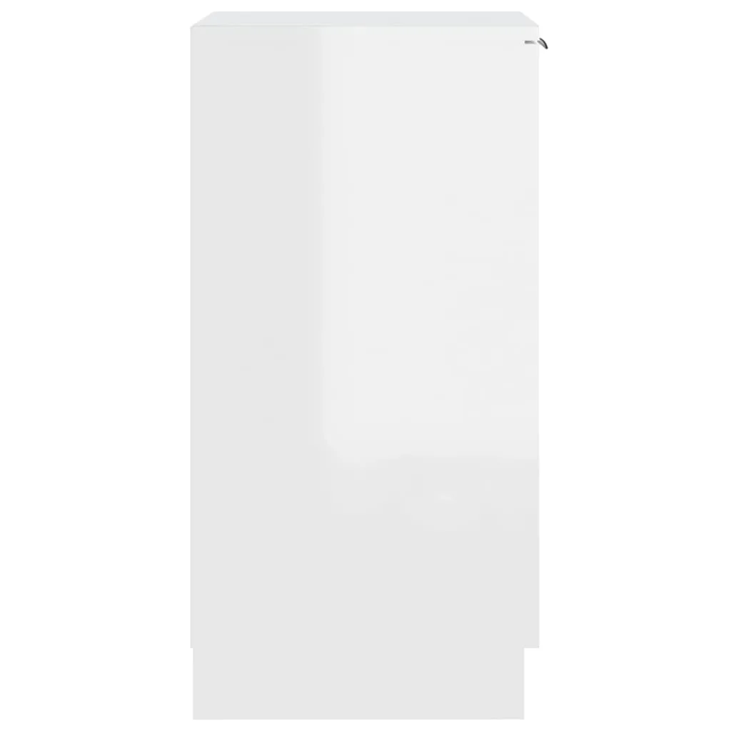 Shoe Cabinet High Gloss White 30x35x70 cm Engineered Wood