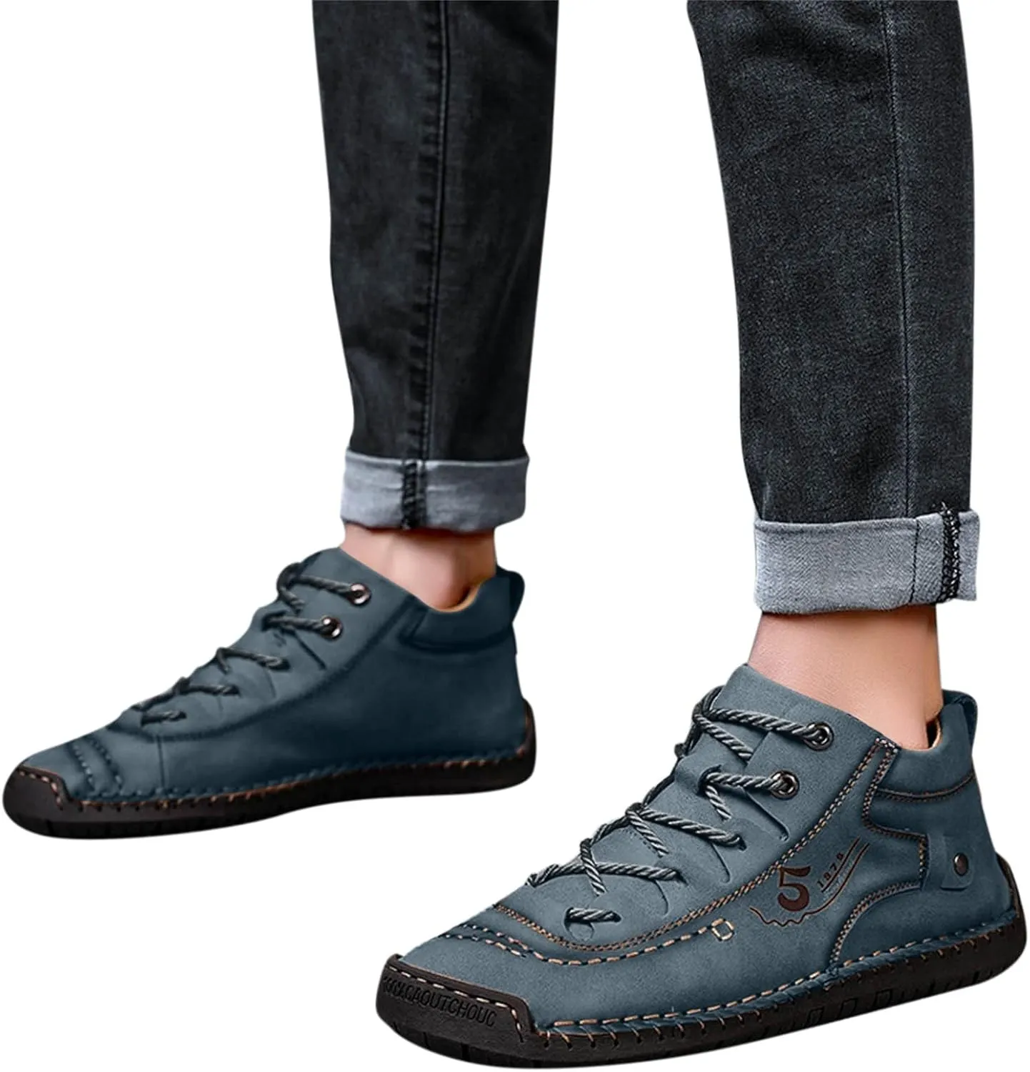 Shoes Casual Men Leather Fashion Summer and Autumn Men Leather Shoes Flat Soft Leather Casual Shoes for Men Size 13