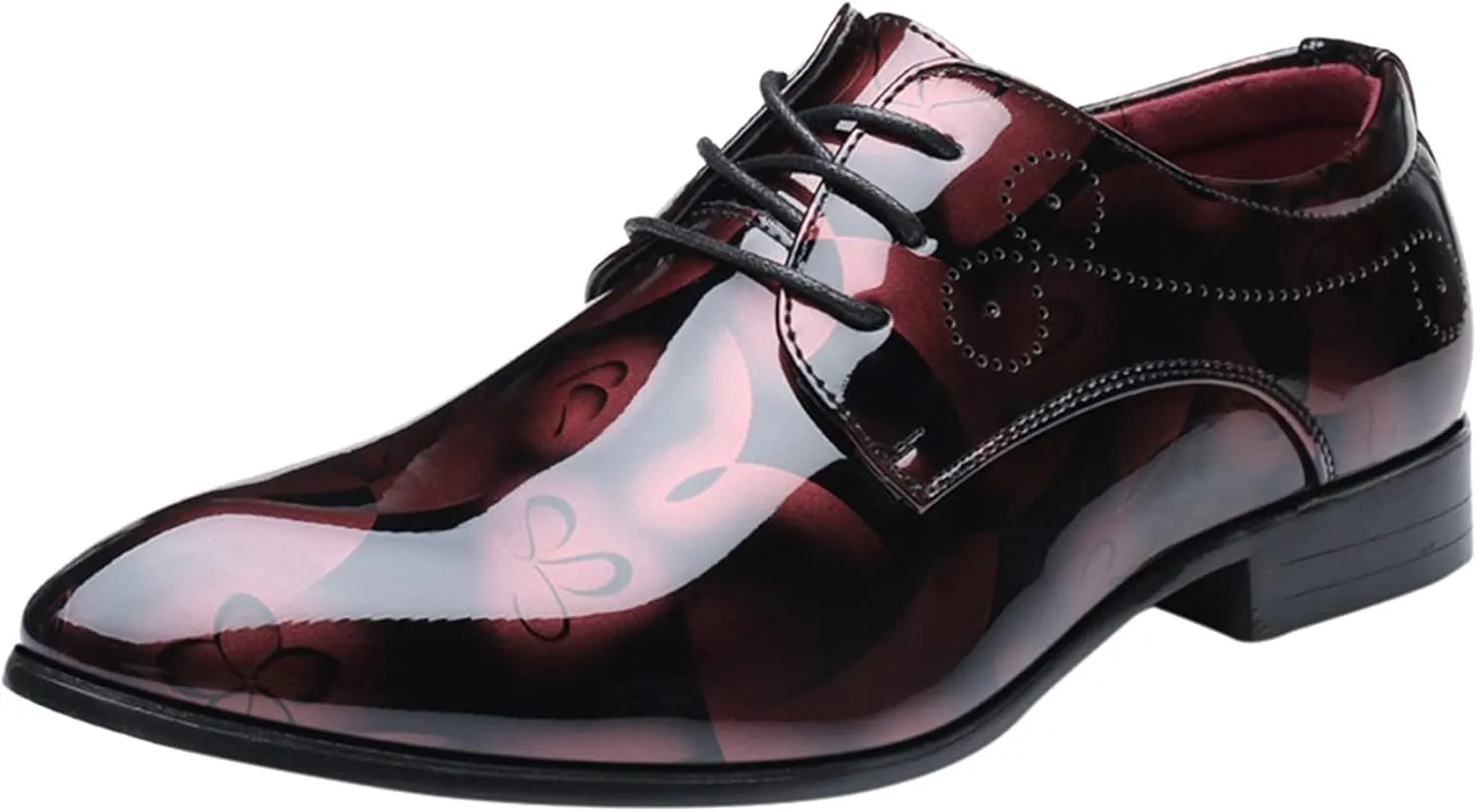 Slip on Leather Shoes for Men Classical Style Shoes for Men Slip On PU Leather Leather High Top Shoes for Men (Wine, 9)