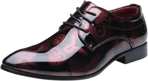 Slip on Leather Shoes for Men Classical Style Shoes for Men Slip On PU Leather Leather High Top Shoes for Men (Wine, 9)