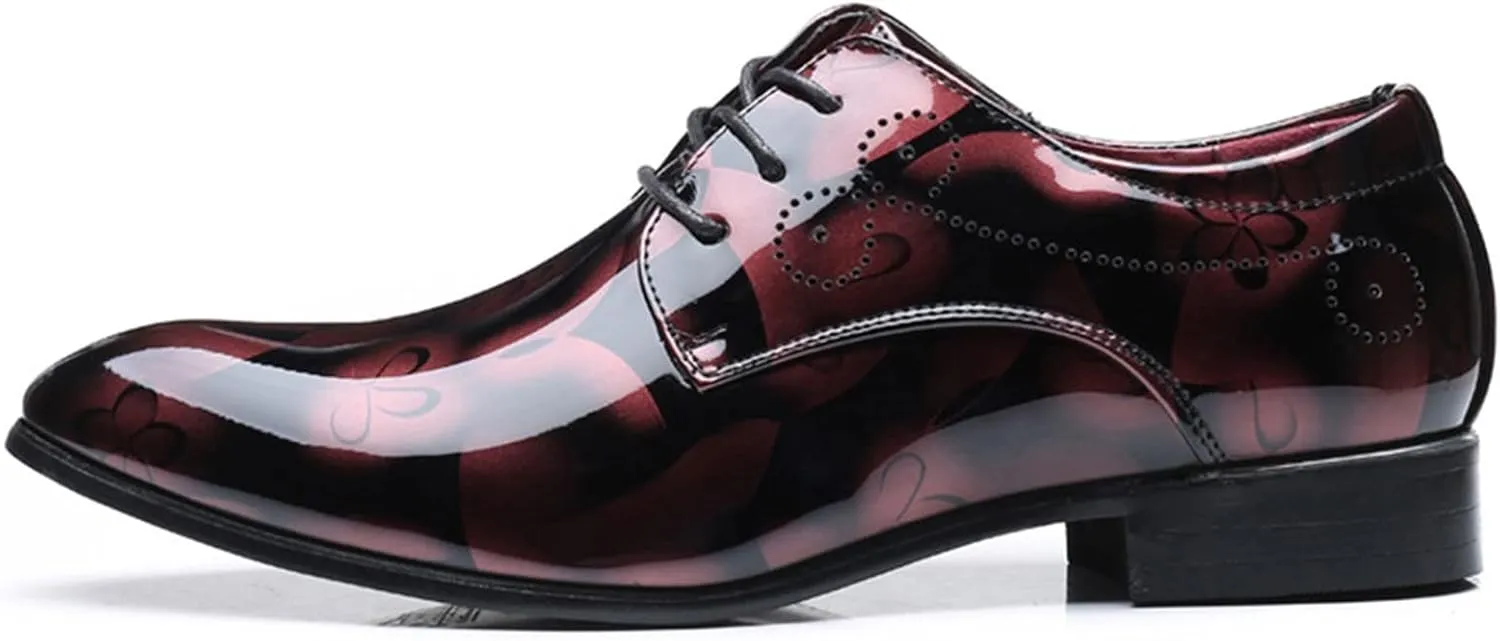 Slip on Leather Shoes for Men Classical Style Shoes for Men Slip On PU Leather Leather High Top Shoes for Men (Wine, 9)