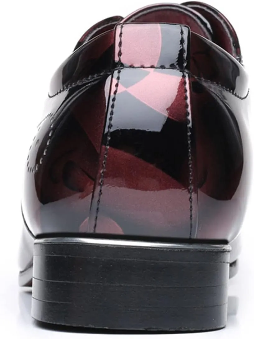 Slip on Leather Shoes for Men Classical Style Shoes for Men Slip On PU Leather Leather High Top Shoes for Men (Wine, 9)
