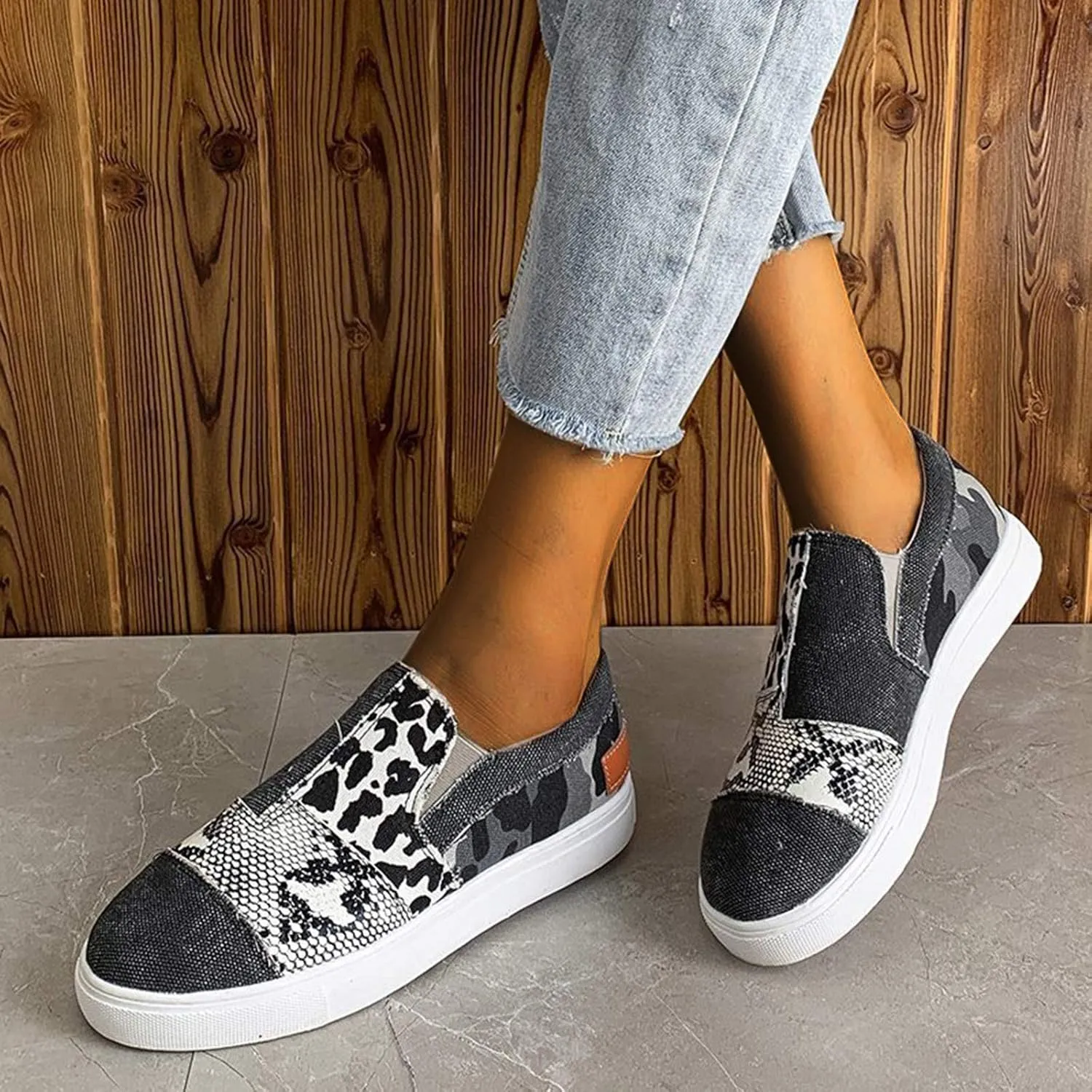 Slip On Sneakers Women Wide Width Only Zapatos Cerrados De Mujer De Vestir Elegantes Comodos Canvas Shoes for Women Womens Tennis Shoes Size 9.5 Supportive Women's Athletic Shoes Wide Width