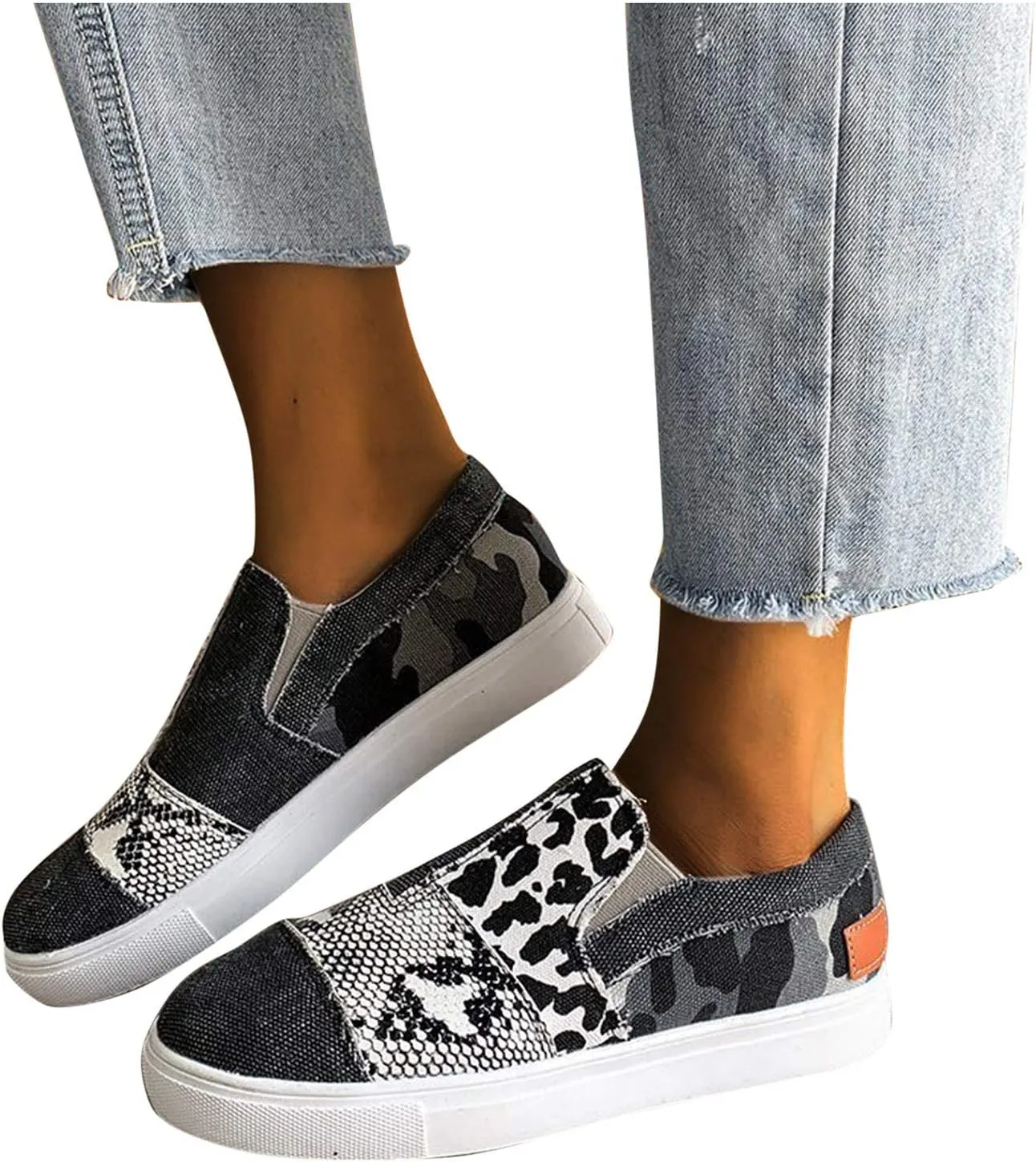 Slip On Sneakers Women Wide Width Only Zapatos Cerrados De Mujer De Vestir Elegantes Comodos Canvas Shoes for Women Womens Tennis Shoes Size 9.5 Supportive Women's Athletic Shoes Wide Width