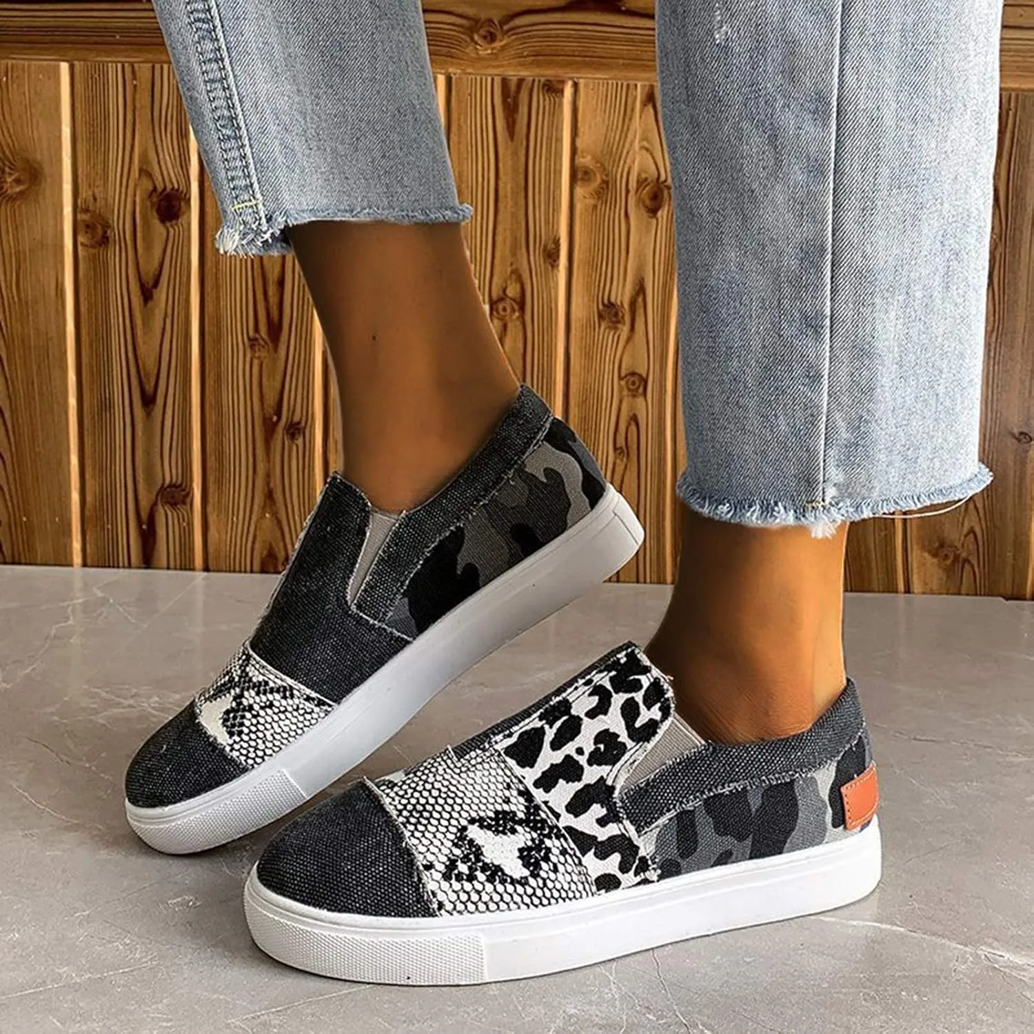 Slip On Sneakers Women Wide Width Only Zapatos Cerrados De Mujer De Vestir Elegantes Comodos Canvas Shoes for Women Womens Tennis Shoes Size 9.5 Supportive Women's Athletic Shoes Wide Width