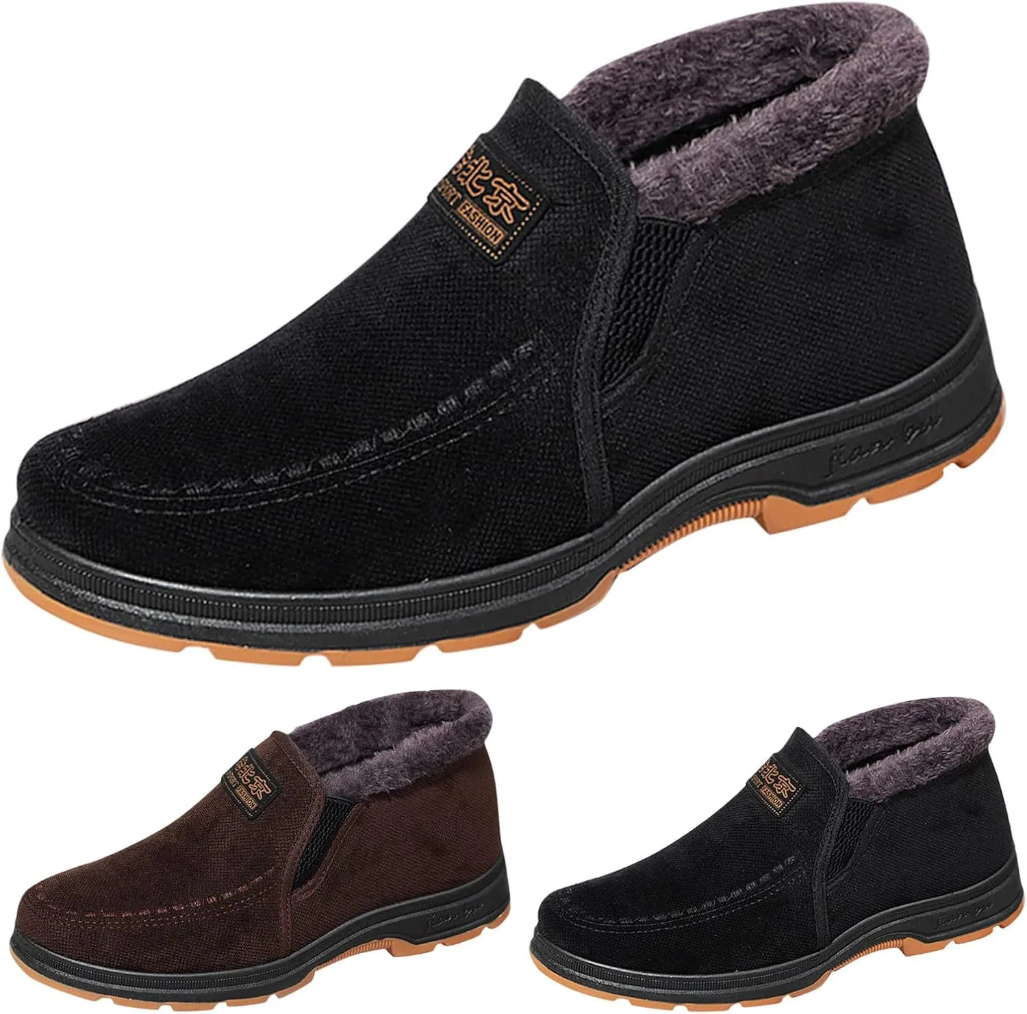 Snow Boots for Men Warm Faux Furry Lined Footwear Waterproof Outdoor Casual Winter Boots Non-slip Lace Up Ankle Boots for Cold Weather Hiking Boot Trekking Boots