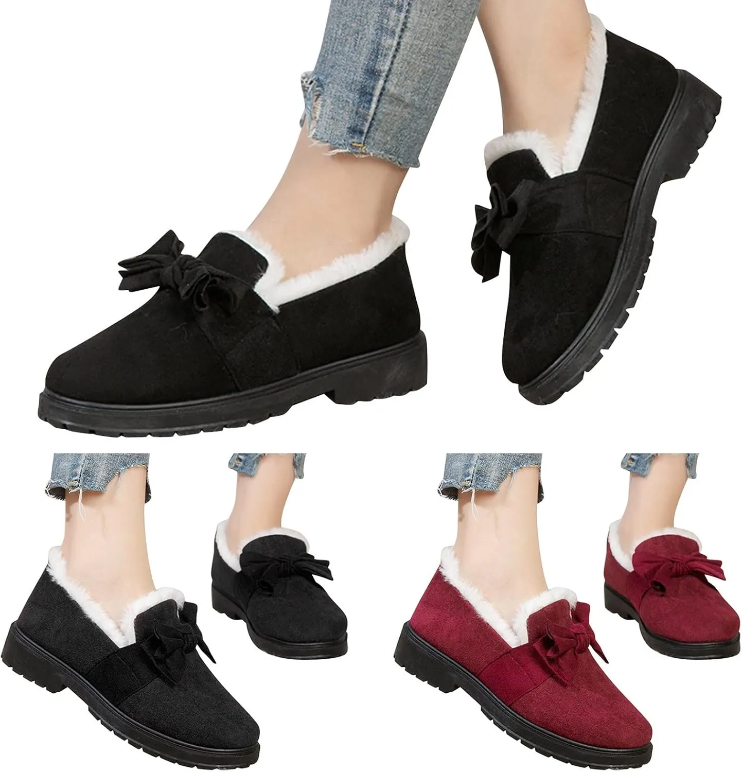Snow Boots for Women Waterproof Boots Waterproof Short Rain Boots Plush Lined Snow Boots Teens Winter Boots 2024