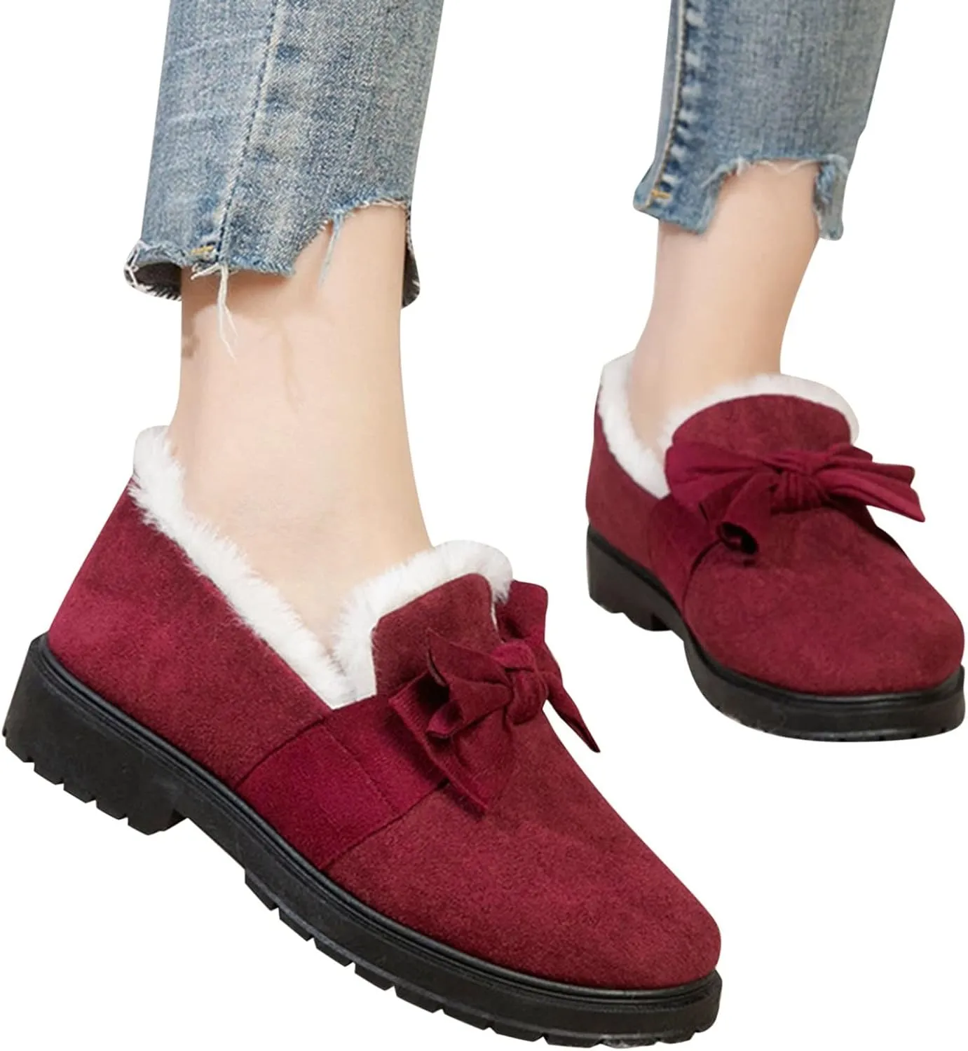 Snow Boots for Women Waterproof Boots Waterproof Short Rain Boots Plush Lined Snow Boots Teens Winter Boots 2024
