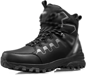 Snow Boots For Women Waterproof Comfortable Warm Fur Lined Anti-Slip Rubber Sole Round Head Men Winter Boots Side Zipper High Gang Casual Unisex Winter Hiking Platform Boots Sneakers ( Color : Black ,
