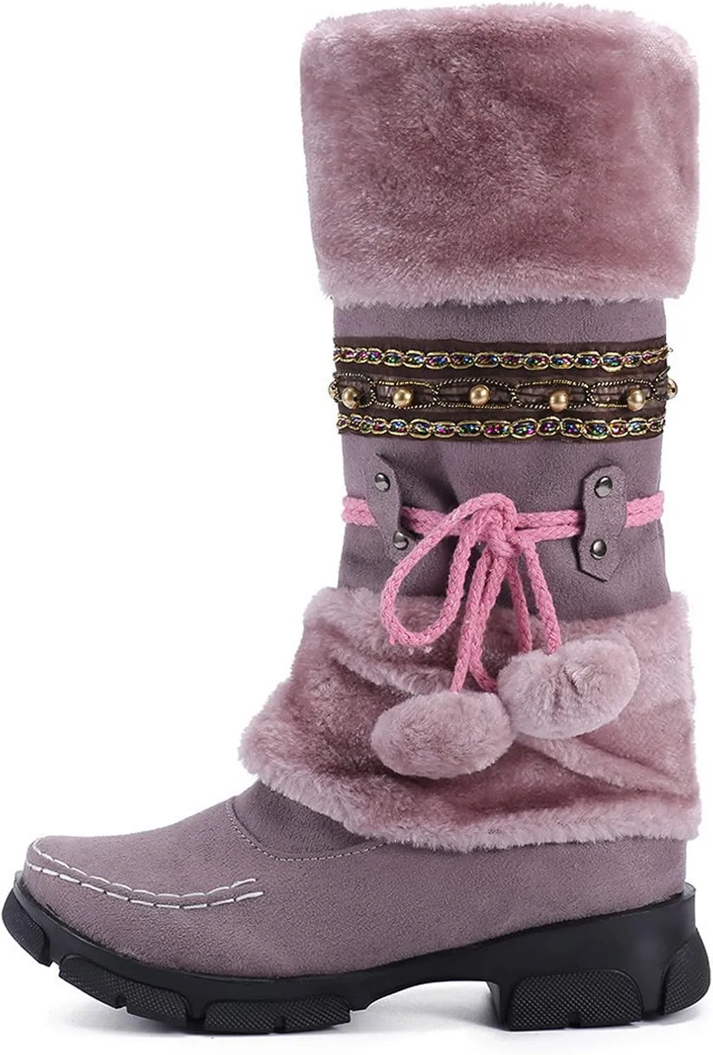 Snow Boots for Women Waterproof Womens Snow Boots Ankle Fur Boots for Women Winter Black Womens Hiking Boots Waterproof Botas De Trabajo Para El Frio Extremo Y Agua De Mujer