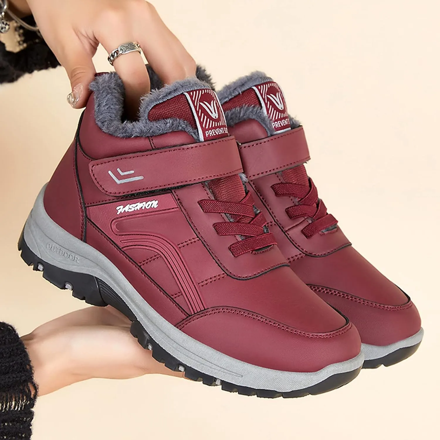 Tall Black Winter Boots for Women Waterproof Snow Womens Winter Snow Boots Wide Winter Boots for Women Snowboarding Womens Hiking Boots Waterproof Botas De Frio Para Mujer Bajitas De Cuero