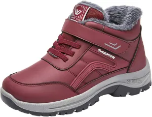 Tall Black Winter Boots for Women Waterproof Snow Womens Winter Snow Boots Wide Winter Boots for Women Snowboarding Womens Hiking Boots Waterproof Botas De Frio Para Mujer Bajitas De Cuero
