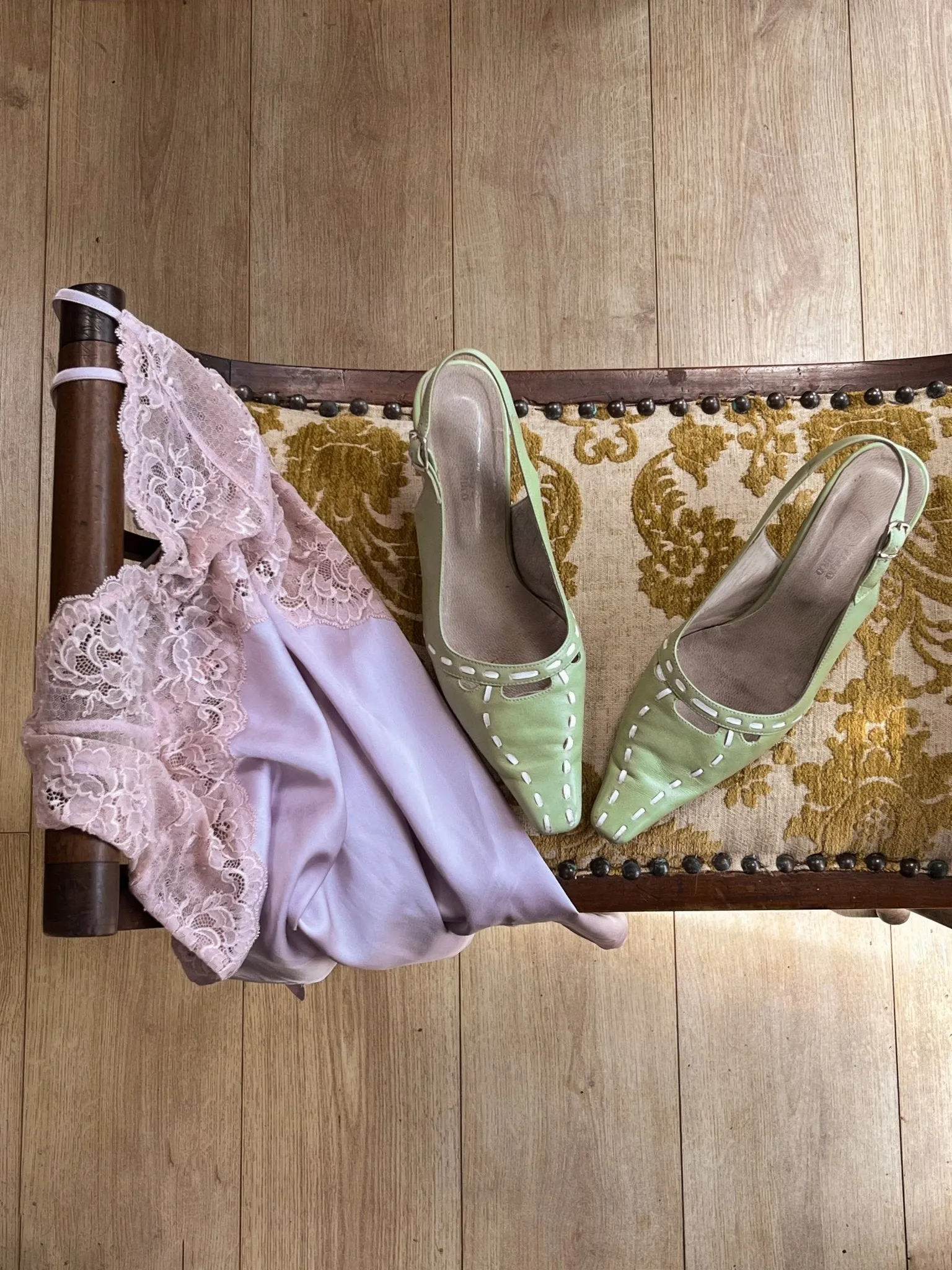 Vintage Light Green Mules