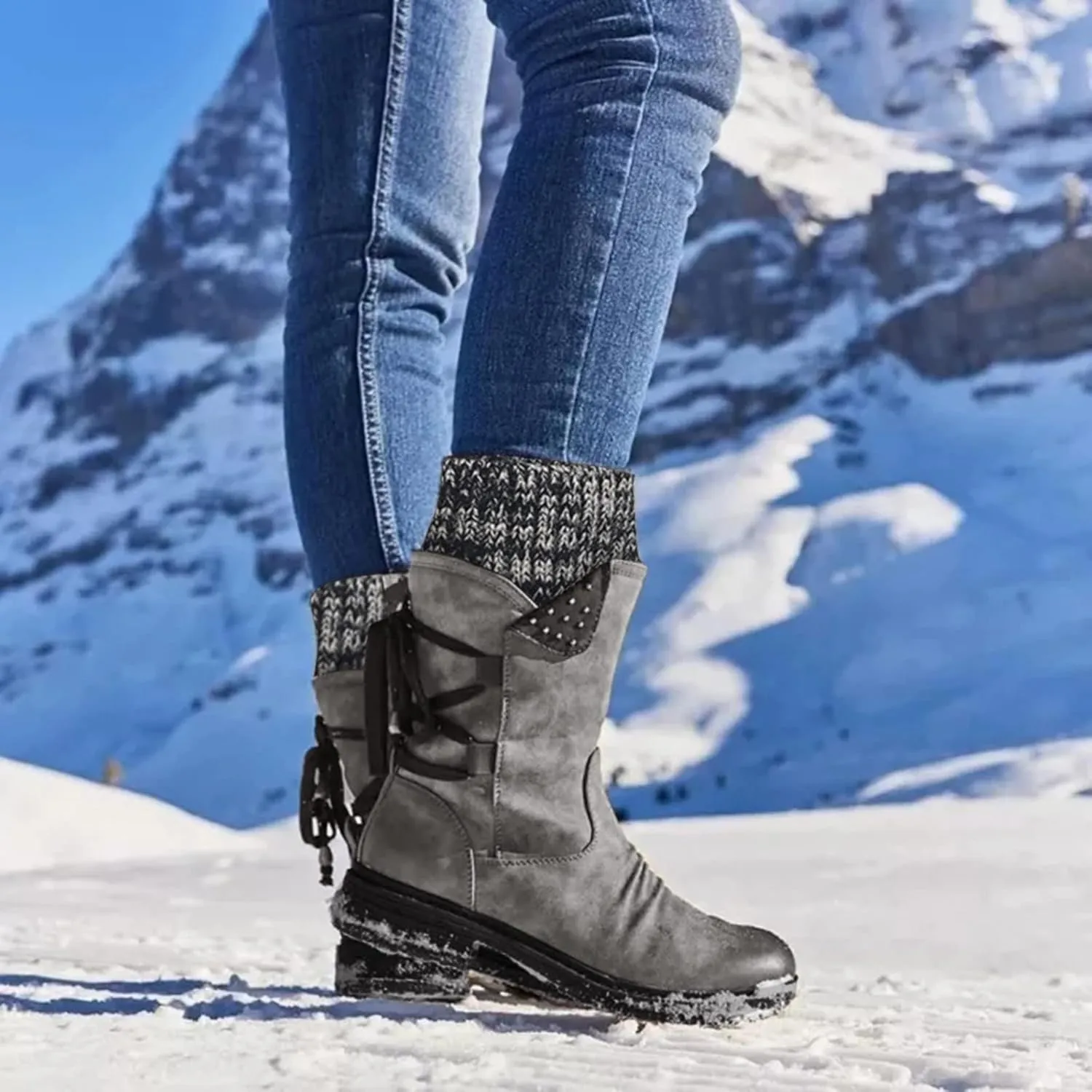Waterproof Snow Boots for Women Walking Snow Boot Wide Width Women Wedge Winter Boots for Women Ankle Booties Wide Width Winter Boots for Woman Botas De Mujer Para El Frio De Vestir