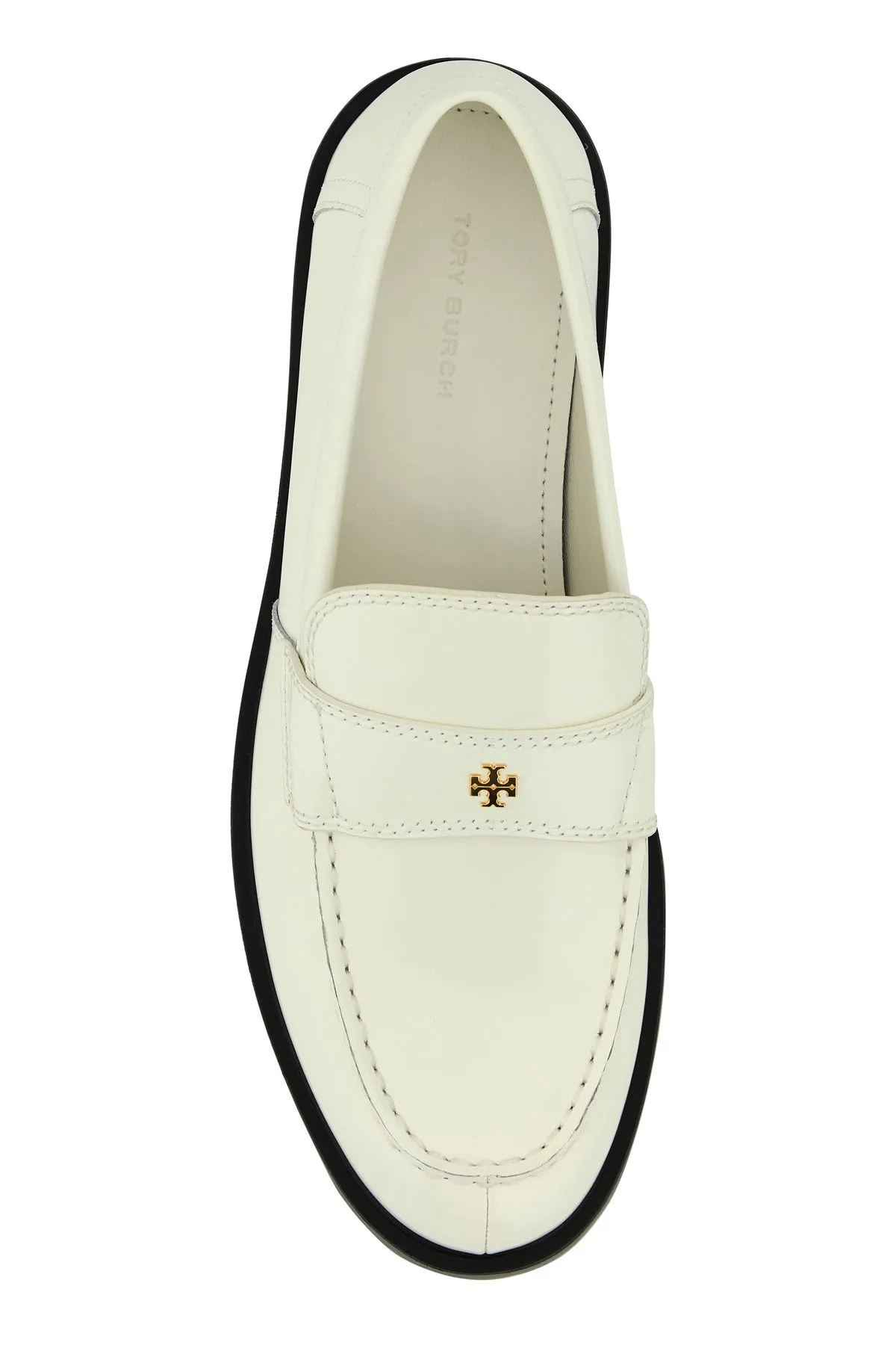 White leather loafers