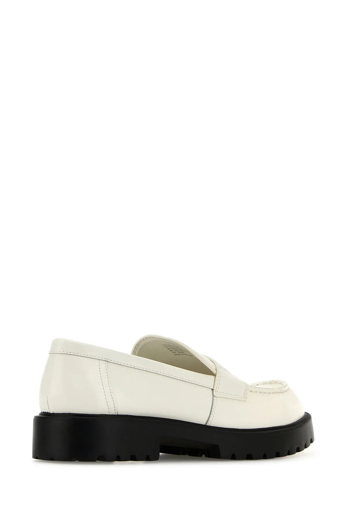 White leather loafers