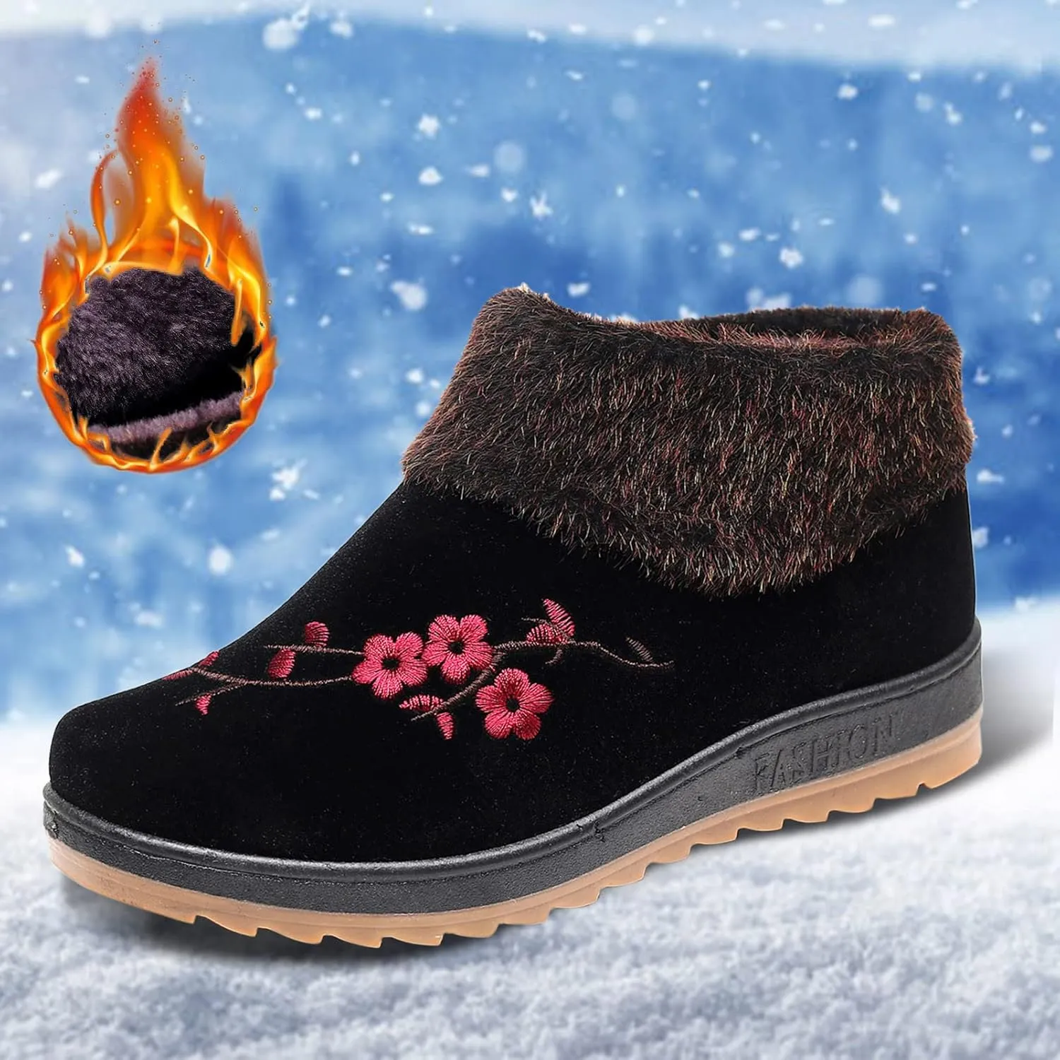 Winter Boots for Men Women's Snow Boots Size 8.5 Furry Boots Duck Boots Women's Classic Mini Boots Winter Suede Anti-Slip Ankle Snow Boots of Today
