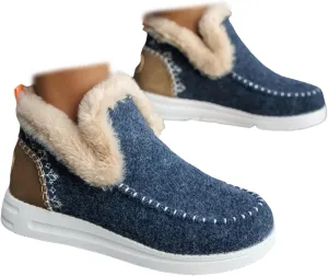Winter Boots For Women 2024 Dressy Snow Boots Classic Faux Fur Lined Slip On Ankle Boots Fashion Warm Loafers Shoes