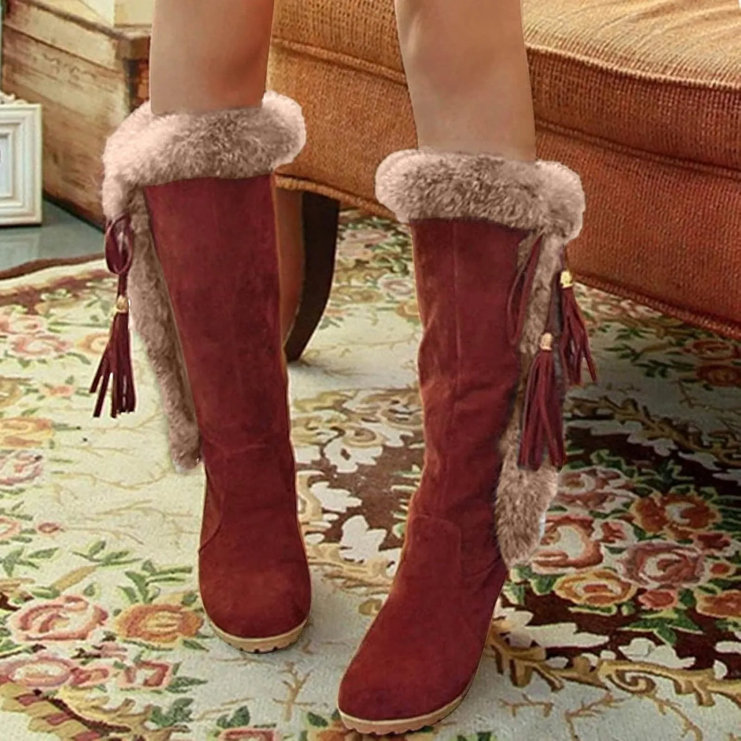 Winter Combat Boots for Women Waterproof Snow Non Slip Non Slip Winter Boots Wide Women Winter Boots Size 9 Warm Winter Boots for Women Waterproof Botas De Invierno Tacon Alto Para Mujer Elegantes