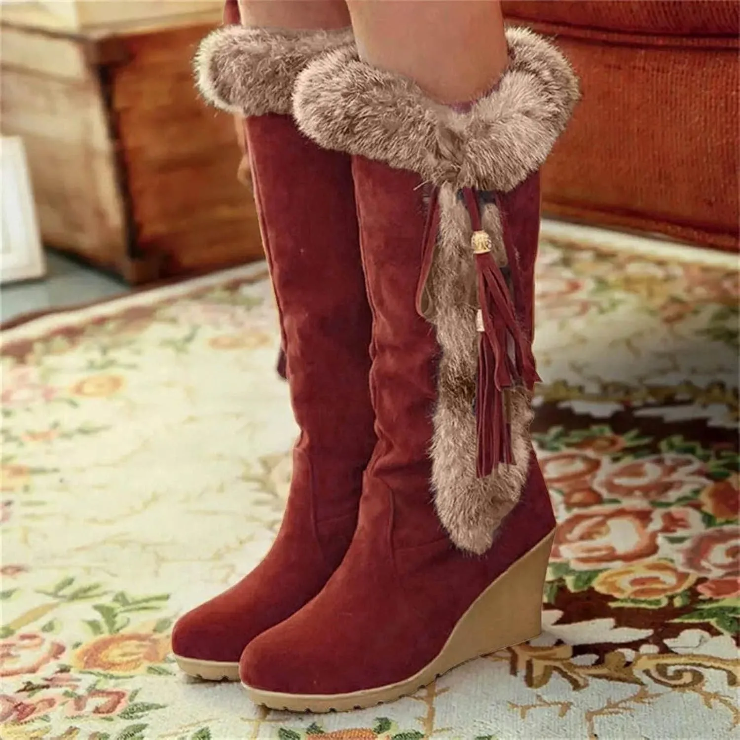 Winter Combat Boots for Women Waterproof Snow Non Slip Non Slip Winter Boots Wide Women Winter Boots Size 9 Warm Winter Boots for Women Waterproof Botas De Invierno Tacon Alto Para Mujer Elegantes