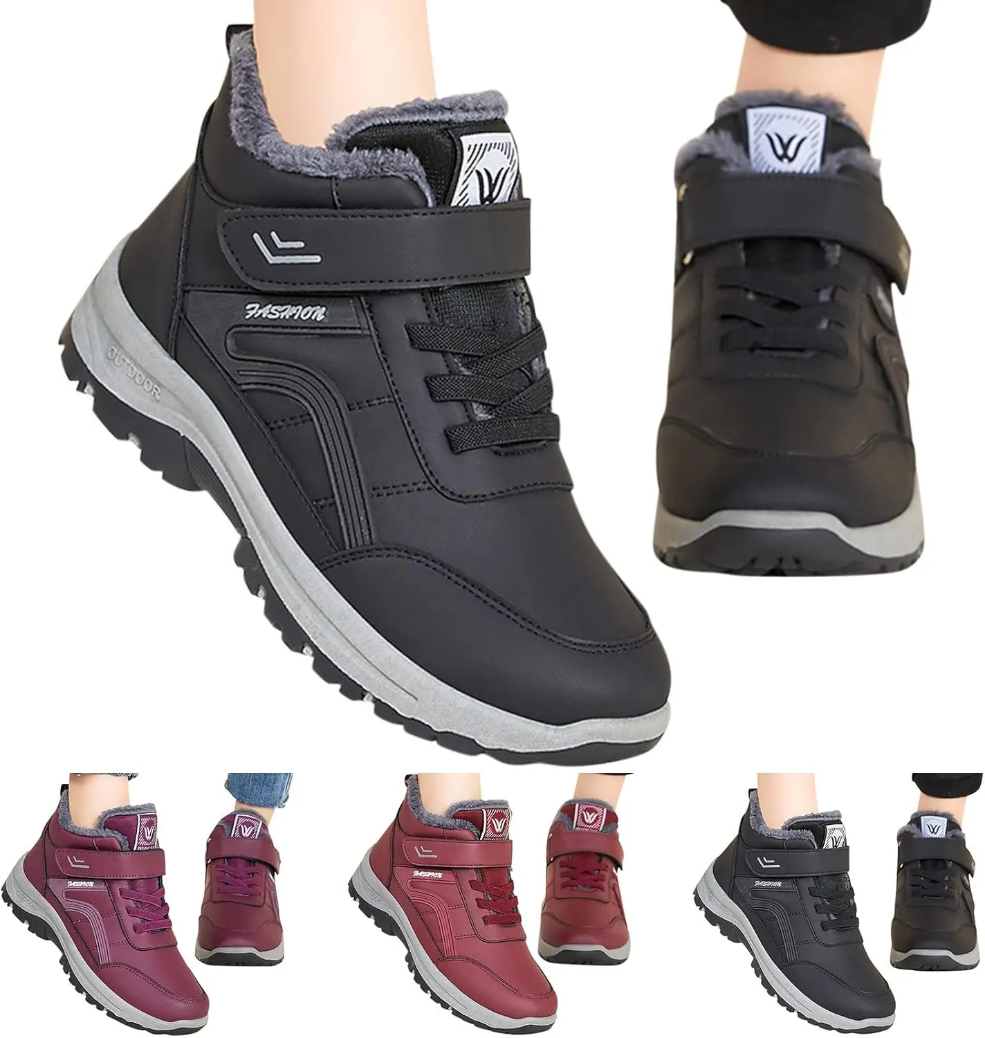 Winter Snow Boots for Women Extra Wide Calf Women's Slip on Work Boots Waterproof Womens Winter Warm Knee High Down Snow Boots Waterproof Zapatos De Nieve Para Mujer Botas De Trabajo Para Nieve