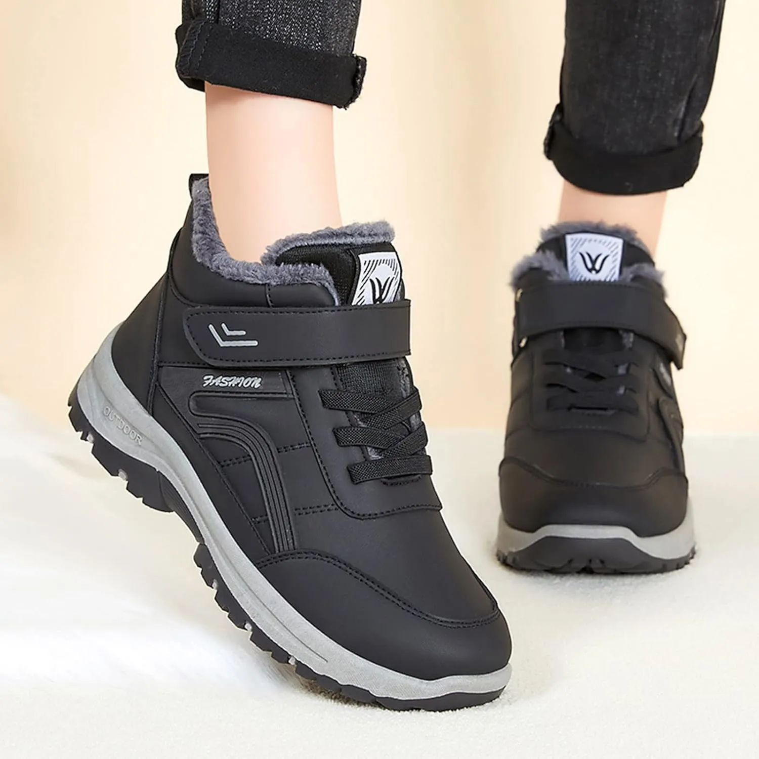Winter Snow Boots for Women Extra Wide Calf Women's Slip on Work Boots Waterproof Womens Winter Warm Knee High Down Snow Boots Waterproof Zapatos De Nieve Para Mujer Botas De Trabajo Para Nieve