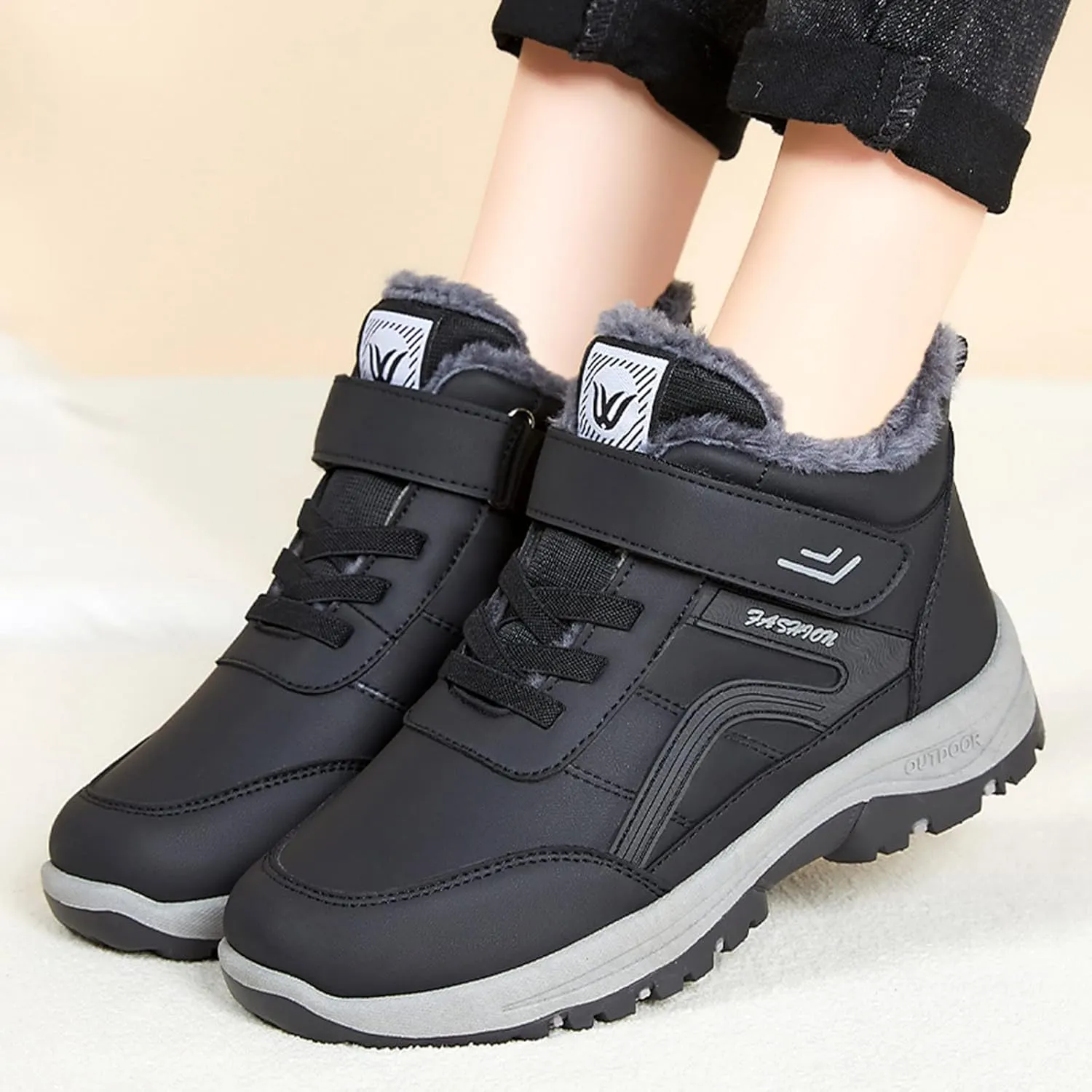 Winter Snow Boots for Women Extra Wide Calf Women's Slip on Work Boots Waterproof Womens Winter Warm Knee High Down Snow Boots Waterproof Zapatos De Nieve Para Mujer Botas De Trabajo Para Nieve