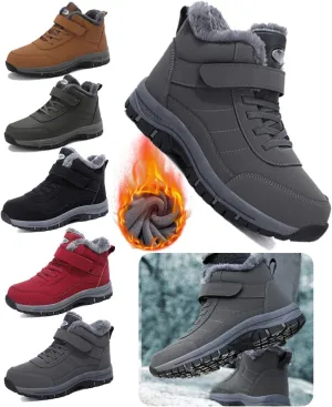 Women Men'S Snow Boots Outdoor Hiking Boots Warm Villi Boots Anti-Slip Trekking Shoes Waterproof Walking Boots Ergonomic Winter Boots,Warm Ankle Booties With Arch Support