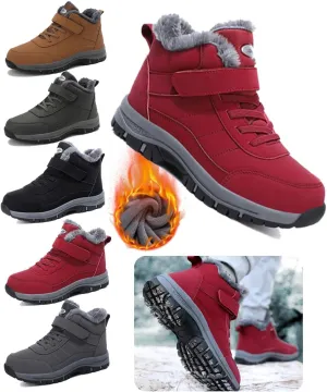 Women Men'S Snow Boots Outdoor Hiking Boots Warm Villi Boots Anti-Slip Trekking Shoes Waterproof Walking Boots Ergonomic Winter Boots,Warm Ankle Booties With Arch Support