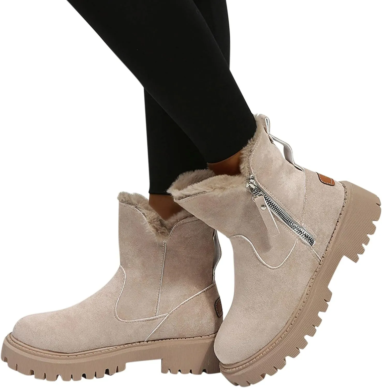 Women Snow Boots Waterproof Tall Womens Extra Wide Width Winter Boots Womens Wide Snow Boots Wide Width Women's Black Brown Tan Grey Winter Snow Boots Botas Para Trabajo En La Nieve