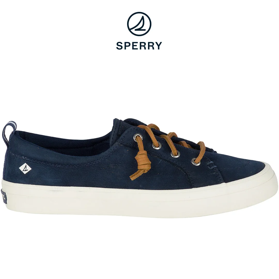 Women's Crest Vibe Washable Leather Sneakers - Navy (STS82400)