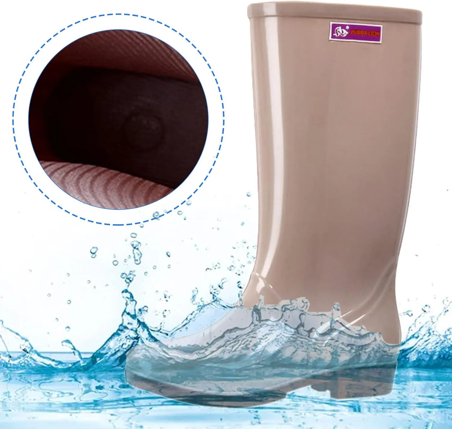 Women's Mid Calf Rain Boots Solid Color Waterproof Rubber Boots Short Garden Shoes Comfy Walking Boots Hunting Boots