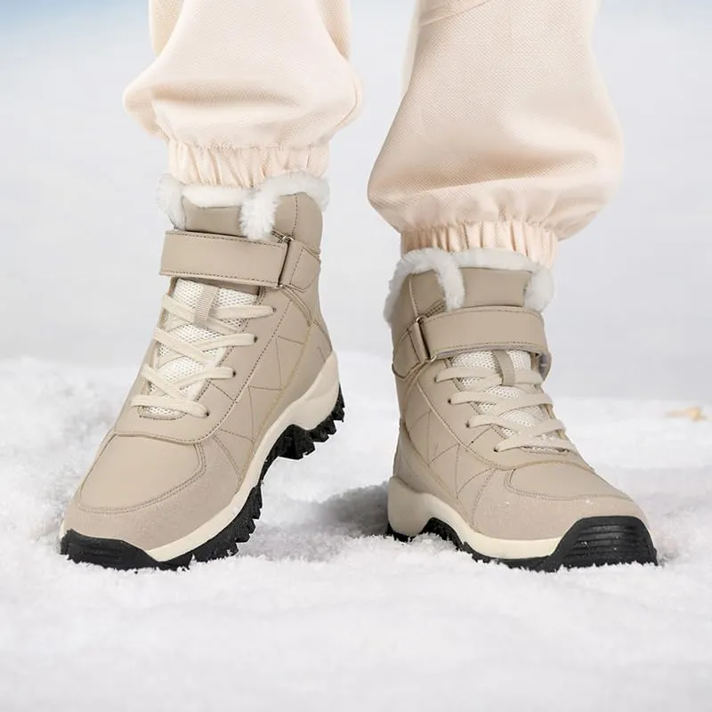 Women's Snow Boots Waterproof Winter Boot Outdoor Walking Comfortable Hiking Booties Fur Lined Mid Calf Warm Shoes