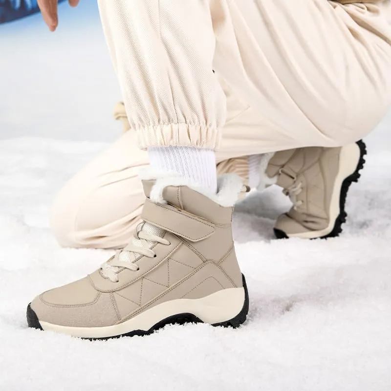 Women's Snow Boots Waterproof Winter Boot Outdoor Walking Comfortable Hiking Booties Fur Lined Mid Calf Warm Shoes