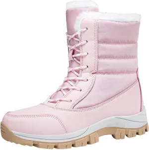 Women's Snow Boots Waterproof Winter Boots Comfortable Lace Up Ankle Boot Lightweight Hiking Shoes
