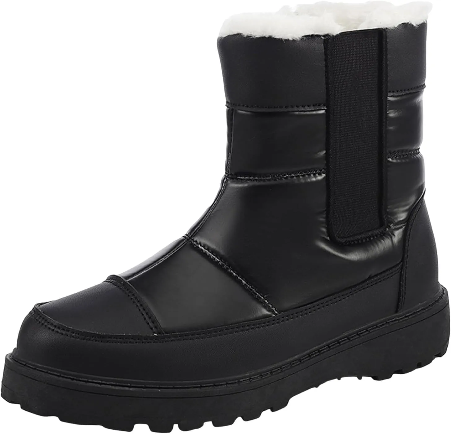 Womens Snow Boots Winter Boots for Women Warm Fleece Lined Furry Mid Calf Boots Ladies Platform Boots Water-proof Non-Slip Outdoor Shoes Comfortable Walking Hiking Shoes for Women