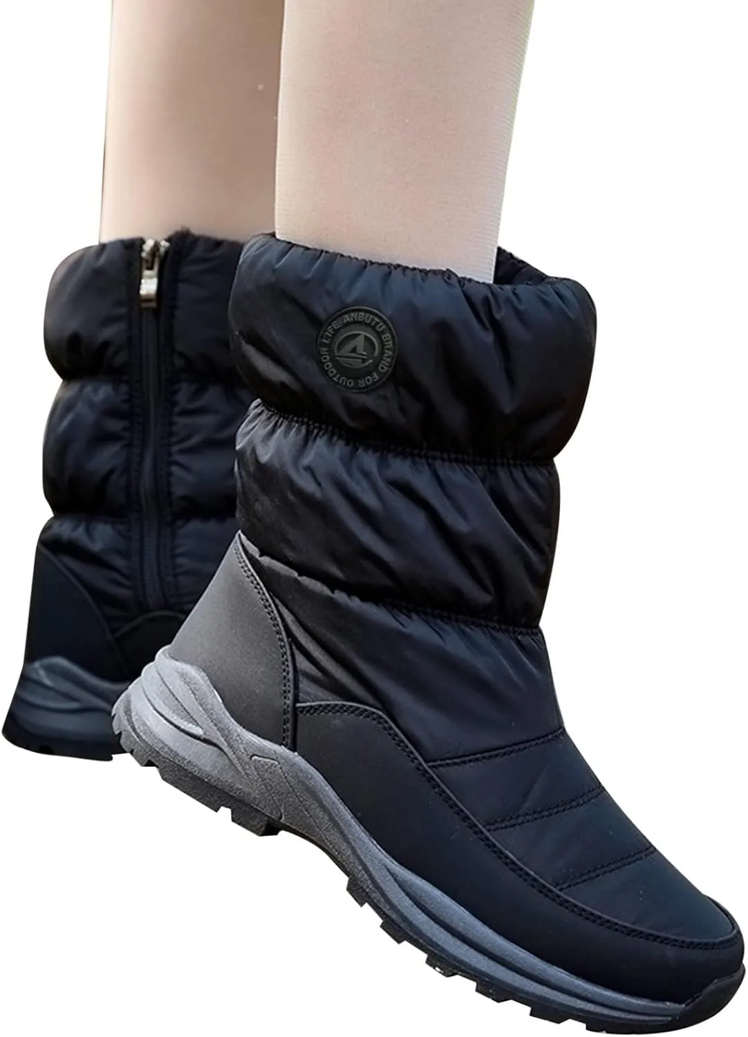 Womens Waterproof Winter Boots 10w Wide Calf Women's Winter Boots Waterproof Sexy Womens Wide Calf Pull on Snow Boots Womens Waterproof Boots Size 11 Womens Warm Winter Boots Wide Width