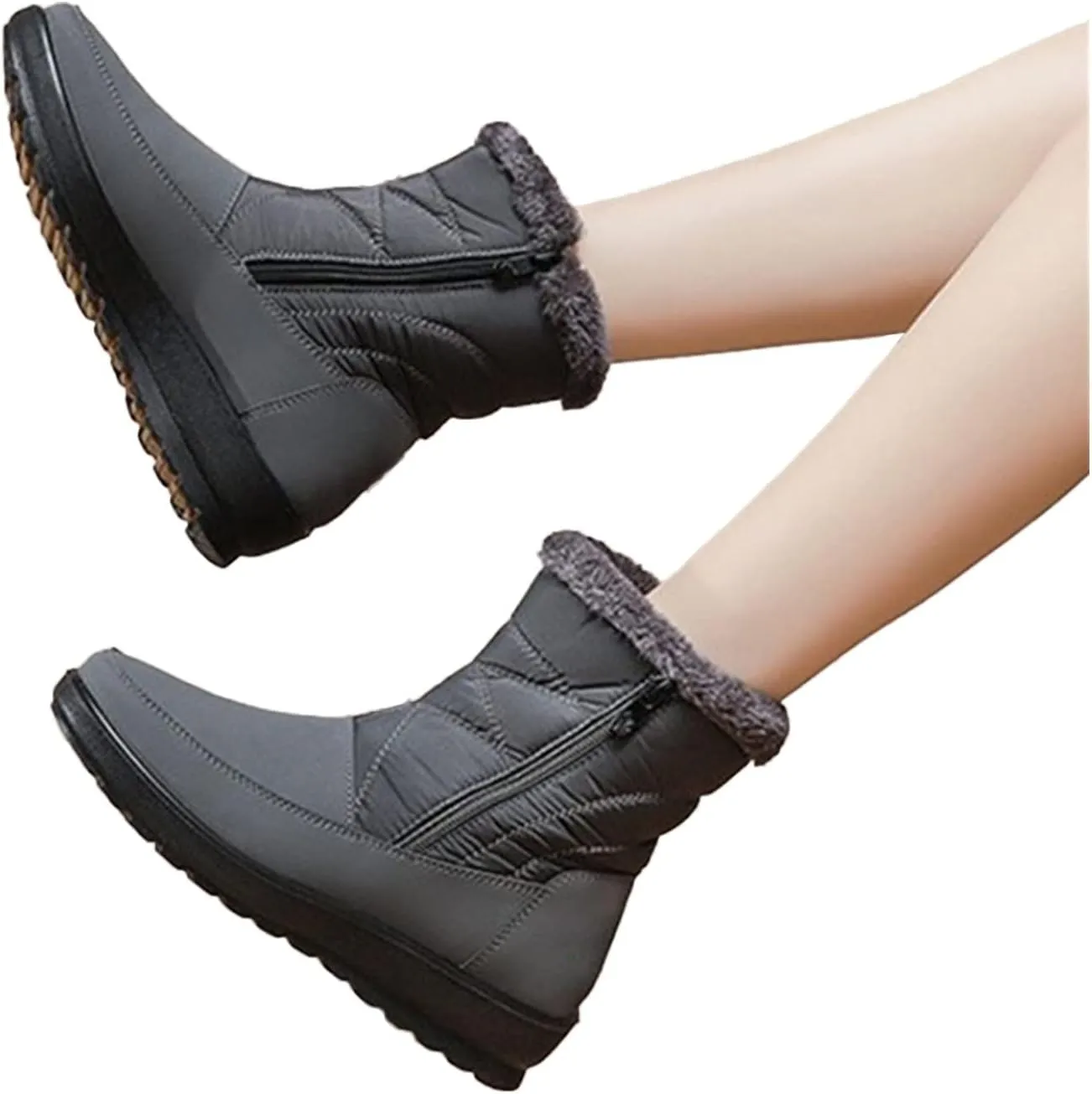 Womens Waterproof Winter Boots with Arch Support Wide Width Snow Boot Women Wide Women Winter Boots Slip on 8.5 Wide Snow Boots for Women with Zipper Women 9 Wide Winter Boot