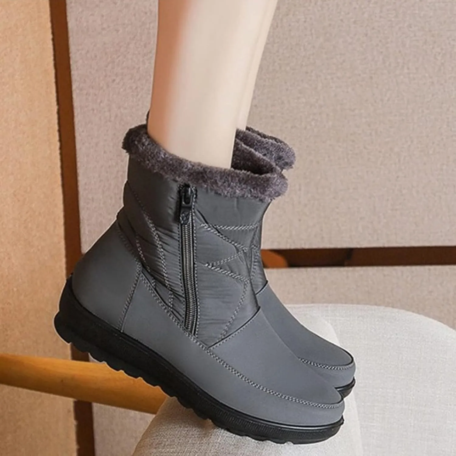 Womens Waterproof Winter Boots with Arch Support Wide Width Snow Boot Women Wide Women Winter Boots Slip on 8.5 Wide Snow Boots for Women with Zipper Women 9 Wide Winter Boot