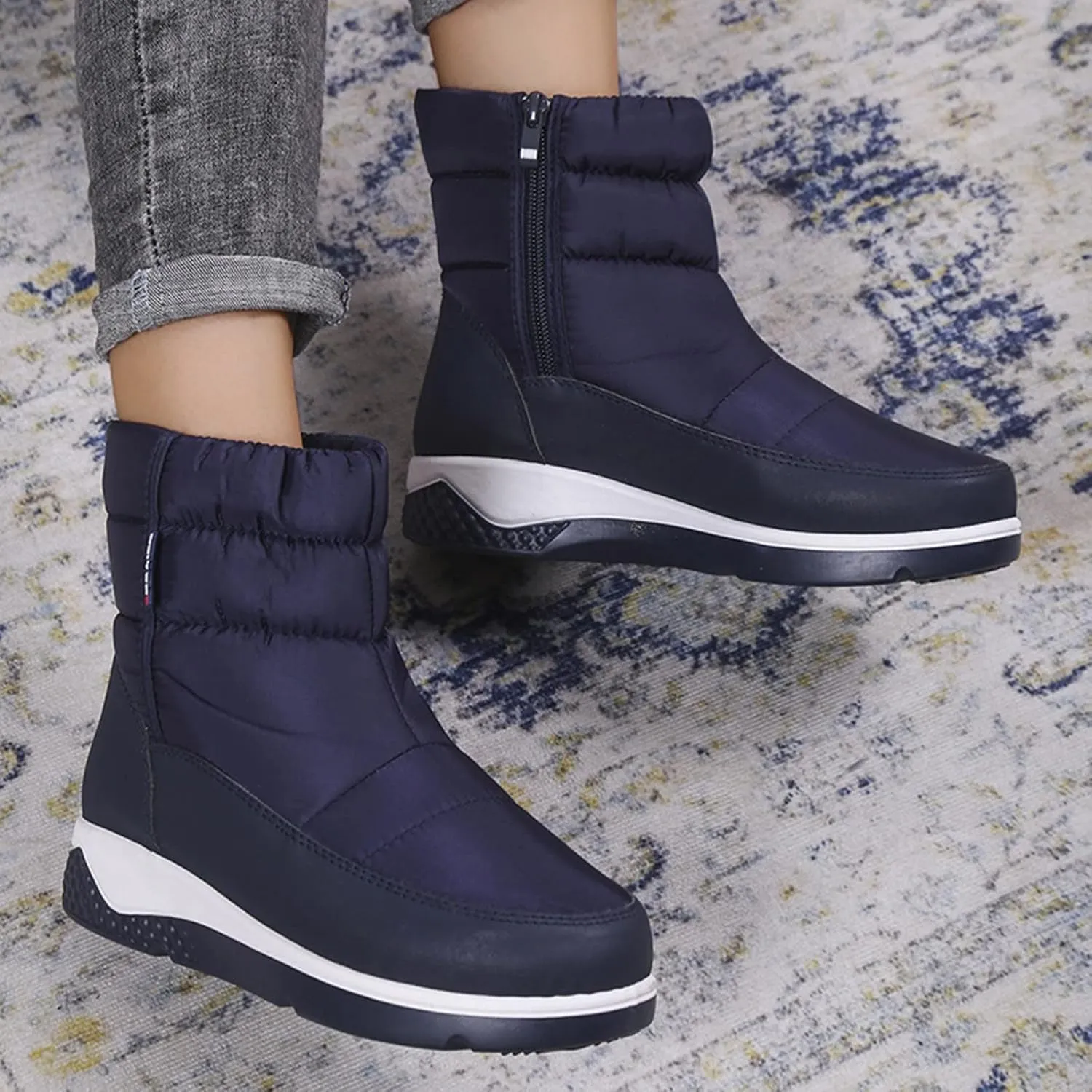 Womens Winter Boots Waterproof Wide Leg Womens Winter Dress Boots Size 12 Women Winter Boots Extra Wide Width Winter Boots for Women Waterproof Size 11 Snow Boots for Waterproof