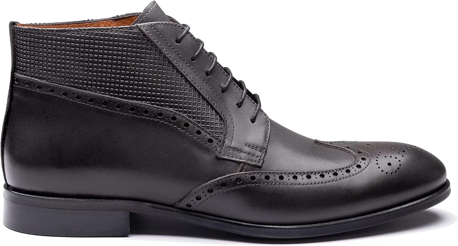 X3667-EK Classic Style Chukka Ankle Boot Lace Up Formal GenuineLeather Shoes For Men